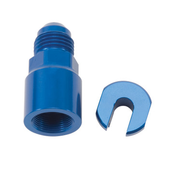 Russell -6 AN Male to 5/16" SAE Female Quick-Disconnect Capped EFI Adapter Fitting - Blue (644110)