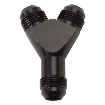 Russell -8 AN Male w/ Female 1/8" Side Port Flare Y-Fitting - Black (650440)