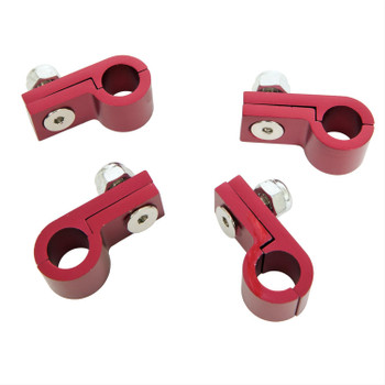Russell -6 AN Tubing Clamp 4 Pack - Red (654250)