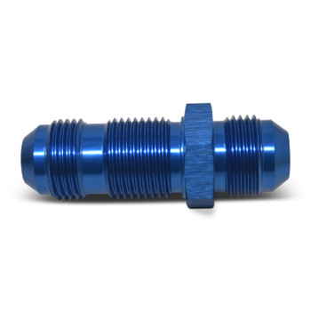 Russell AN Flare Straight Bulkhead Adapter Fitting - Blue