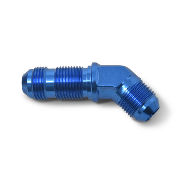 Russell AN Flare 45 Degree Bulkhead Adapter Fitting - Blue