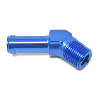 Russell AN 45° To NPT to Hose Barb Tube Adapter Fitting - Blue