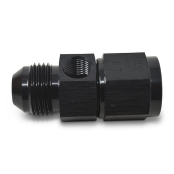 Russell AN Male to Female w/ 1/8" NPT Port Fuel Pressure Adapter Fitting - Black