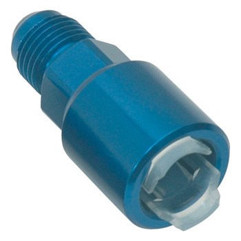 Russell -6 AN Male to 3/8" SAE Female Quick-Disconnect EFI Adapter Fitting - Blue 640850