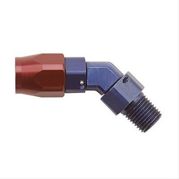 Fragola -8 AN x 1/4 NPT 45 Degree Hose End Series 3000 Low Profile Black (194507-BL)