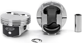 Icon Premium GM LS 4.000 Bore 4.000 Stroke Flat Top Forged Piston Kit IC552CKTS.STD