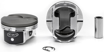 Icon Elite GM LS 4.075 Bore 3.622 Stroke Flat Top Forged Piston Kit IC528CAKTS.075