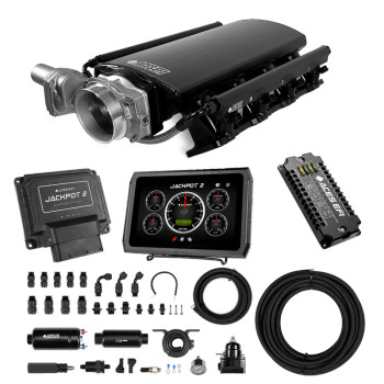Aces Jackpot 2 LS7 EFI Master Kit 255 In-line Pump System w/40' PTFE Hose DBW & Manual Trans - 500HP Raised Rectangle Port