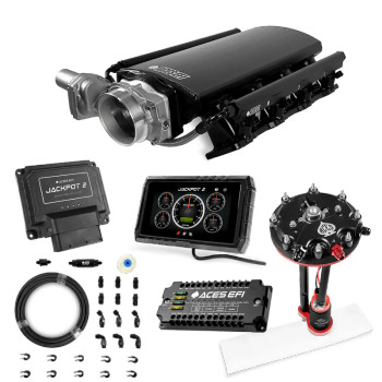 Aces Jackpot 2 LS EFI Master Kit Tank Conversion Pump w/Internal Regulator, 20' PTFE Hose Kit DBW & Trans Control - Cathedral Port