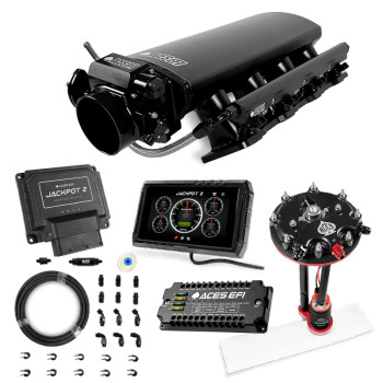 Aces Jackpot 2 LS EFI Master Kit, Tank Conversion Pump w/Internal Regulator, 20' PTFE Hose Kit DBC & Manual Trans - Rectangle Port