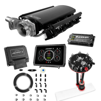 Aces Jackpot 2 LS7 EFI Master Kit Tank Conversion Pump w/Internal Regulator, 20' PTFE Hose Kit DBW & Manual Trans - Raised Rectangle Port (AY0825)