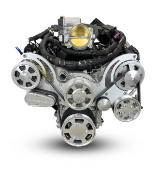 BluePrint Engines Pro Series GM LS 376CI 525HP Deluxe Dressed Crate Engine w/Polished Pulley Kit/ Holley Terminator X EFI System PSLS37651CTFK