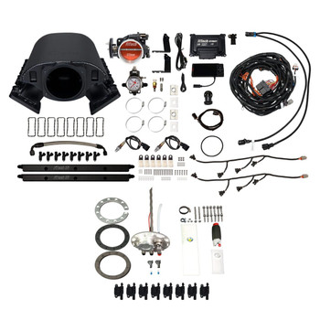 FiTech Ultimate Rebel LS 500HP Cathedral Intake, 340 LPH Fuel Pump Returnless 2" Fill, LS3 Coil 8 Pack w/ LED Set 79888