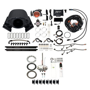 FiTech Ultimate Rebel LS 500HP Cathedral Intake, 340 LPH Fuel Pump Returnless 2" Fill, Trans Control, LS3 Coil 8 Pack w/ LED Set 79889