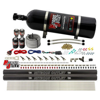 Nitrous Outlet LS/LT Direct Port Wet System 45-55psi Gas w/Dual Rails/15lb Bottle 00-10475-L-R-15