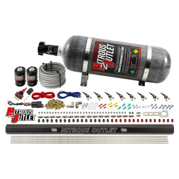 Nitrous Outlet LS/LT Direct Port Wet System Alcohol w/Single Rail/12lb Bottle 00-10472-ALC-H-R-12