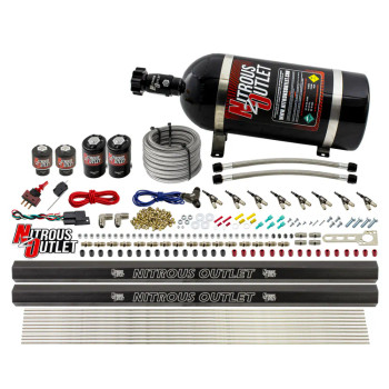 Nitrous Outlet LS/LT Direct Port Wet System Gas w/Dual Rails/10lb Bottle 00-10474-L-R-10