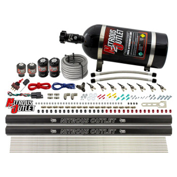 Nitrous Outlet LS/LT Direct Port Wet System Gas w/Dual Rails/10lb Bottle 00-10474-H-R-10