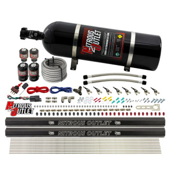 Nitrous Outlet LS/LT Direct Port Wet System Gas w/Dual Rails/15lb Bottle 00-10474-H-R-15