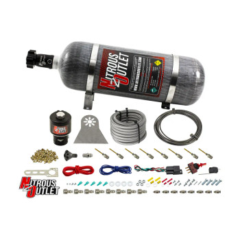 Nitrous Outlet LS/LT Direct Port Dry System .178 Nitrous w/Showerhead Distribution/Plate Fittings/12lb Bottle 00-10481-T-PF-Dry-12