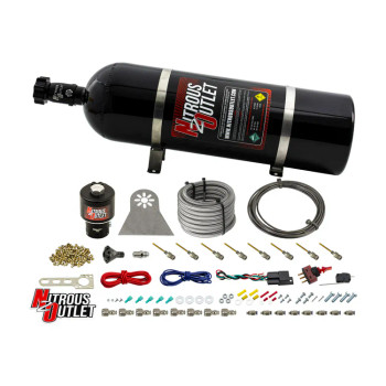 Nitrous Outlet LS/LT Direct Port Dry System .178 Nitrous w/Showerhead Distribution/Plate Fittings/15lb Bottle 00-10481-T-PF-Dry-15