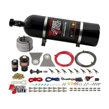 Nitrous Outlet LS/LT Direct Port Wet System 45-55 PSI .178 Nitrous/.310 Fuel w/Showerhead Distribution/15lb Bottle 00-10482-T-15