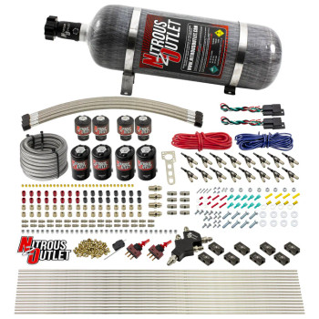Nitrous Outlet LS/LT Dual Stage Direct Port Wet System Alcohol .122 Nitrous /.177 Fuel w/12lb Bottle 00-10433-ALC-H-DS-12