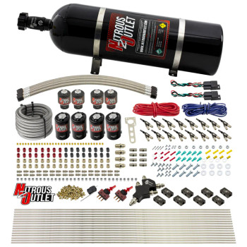 Nitrous Outlet LS/LT Dual Stage Direct Port Wet System Alcohol .122 Nitrous /.177 Fuel w/15lb Bottle 00-10433-ALC-H-DS-15