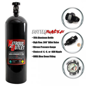 Nitrous Outlet 15lb Nitrous Bottle -6AN Kit 00-30170-6