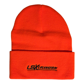 LSXceleration Beanie - Neon Orange w/Black Logo