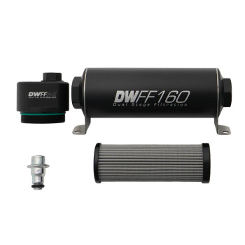 DeatschWerks 160mm Billet Fuel Filter Regulator DWFFR160 w/10 Micron Filter 8-FFR-160-010K