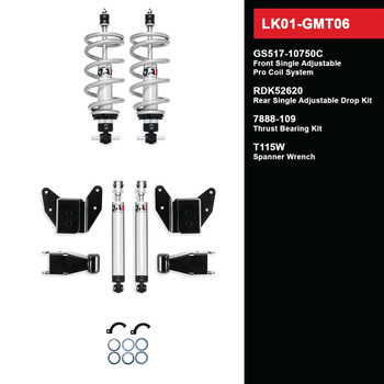 QA1 Lowering Kit GM 1999-2006 Silverado/Sierra 1500 2WD Short Bed LK01-GMT05 (LK01-GMT05)