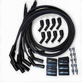 LSXceleration 48" 45-Degree Cut-to-Fit Spark Plug Wire Kit - Ceramic Boot - LS (38-301-48-45-BK)