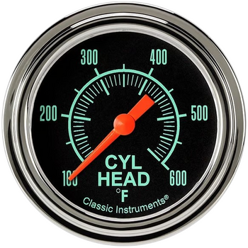 Classic Instruments G/Stock 2 1/8" Cylinder Head Temp. Gauge GS197SLF (GS197SLF)