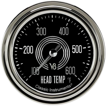 Classic Instruments V8 Speedster 2 5/8" Cylinder Head Temp. Gauge V8SR397SLC (V8SR397SLC)