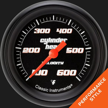 Classic Instruments Velocity Black 2 5/8" Cylinder Head Temp. Gauge VS397BBP