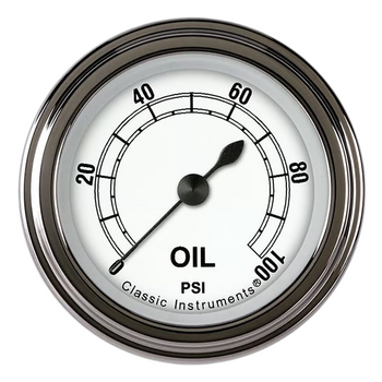 Classic Instruments Full Sweep White 2 1/8" Oil Pressure Gauge CW181SLF