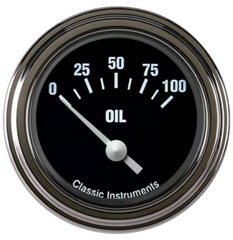 Classic Instruments Hot Rod Short Sweep 2 1/8" Oil Pressure Gauge HR81SLF