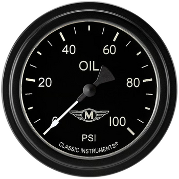 Classic Instruments MOAL Bomber Full Sweep 2 5/8" Oil Pressure Gauge MA381BLF