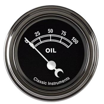 Classic Instruments Traditional Short Sweep 2 1/8" Oil Pressure Gauge TR81SLF