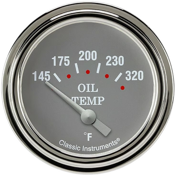 Classic Instruments Silver Gray 2 5/8" Oil Temperature Gauge SG228SLF