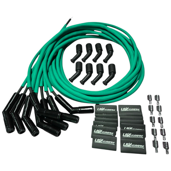 LSXceleration 48" 45-Degree Cut-to-Fit Green Spark Plug Wire Kit  - Ceramic Boot - LS