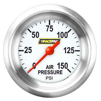 Racepak 2-1/8" Full Sweep Air Pressure Gauge 150 PSI White RP118WAPF