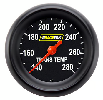 Racepak 2-1/8" Full Sweep Transmission Temp Gauge Black w/ Flat Glass Lens RP127BBPF