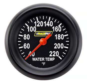 Racepak 2-1/8" Full Sweep Stock Eliminator Temp Gauge Black w/ Flat Glass Lens RP129BBPF