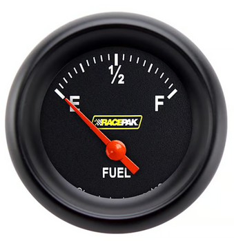 Racepak 2-1/8" Short Sweep Fuel Level Gauge Black w/ Flat Glass Lens RP12BBPF (RP12BBPF)