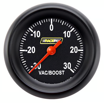 Racepak 2-1/8" Full Sweep Boost/Vacuum Gauge Black w/ Flat Glass Lens RP141BBPF