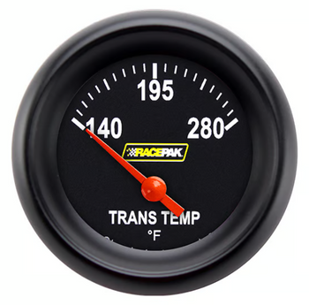 Racepak 2-1/8" Short Sweep Transmission Temp Gauge Black w/ Flat Glass Lens RP27BBPF (RP27BBPF)