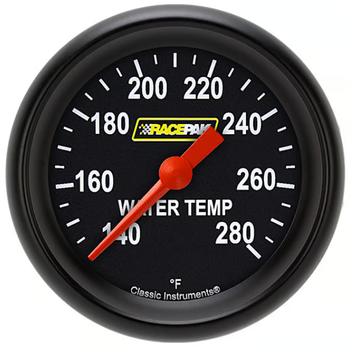 Racepak 2-5/8" Full Sweep Water Temp Gauge w/ Flat Glass Lens