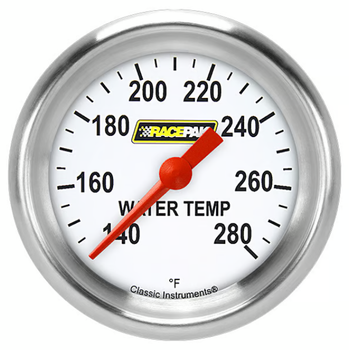 Racepak 2-5/8" Full Sweep Water Temp Gauge w/ Flat Glass Lens